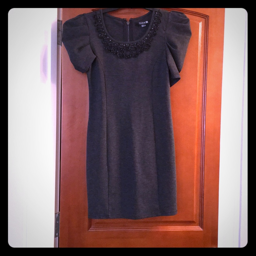 Embellished Gray Party Dress